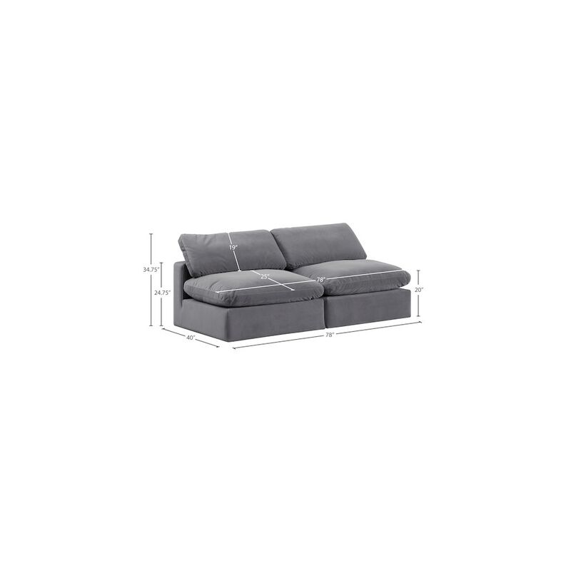 Meridian Furniture Comfy Grey Velvet Modular Sofa