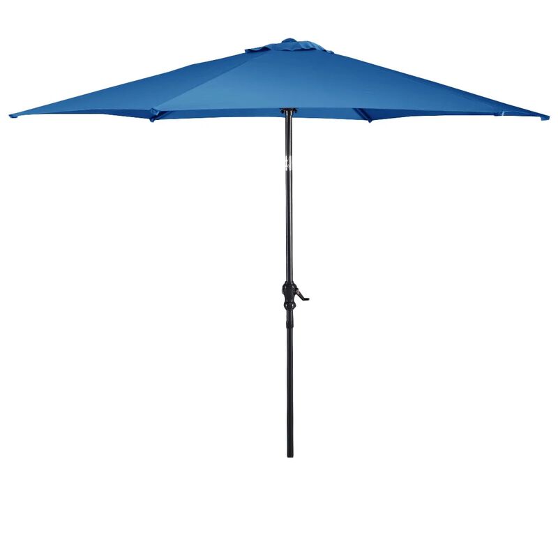 9FT Patio Umbrella Patio Market Steel Tilt W/ Crank Outdoor Yard Garden