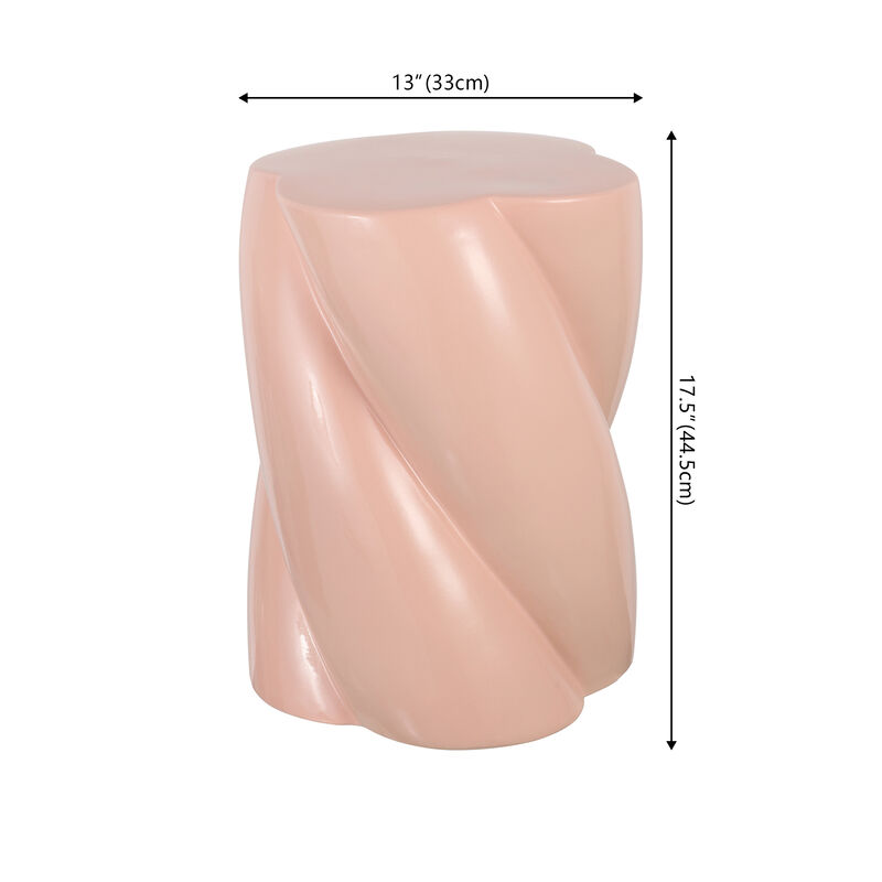 Yves 18" Modern Minimalist Rope Twist Ceramic Indoor/Outdoor Garden Stool