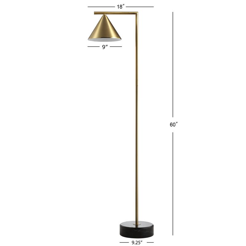 Chelsea Metal/Marble Cone Shade LED Floor Lamp