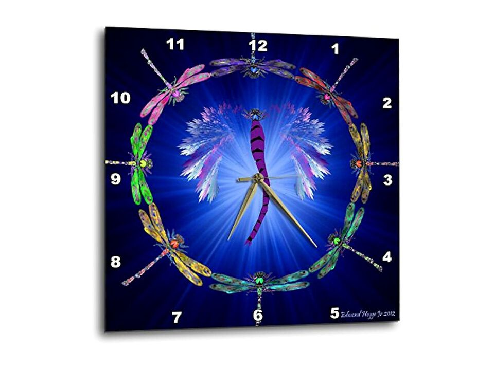 Dragonfly Dance Wall Clock 10 Inch Home Decor
