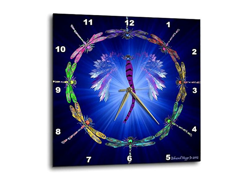 Dragonfly Dance Wall Clock 10 Inch Home Decor image number 1