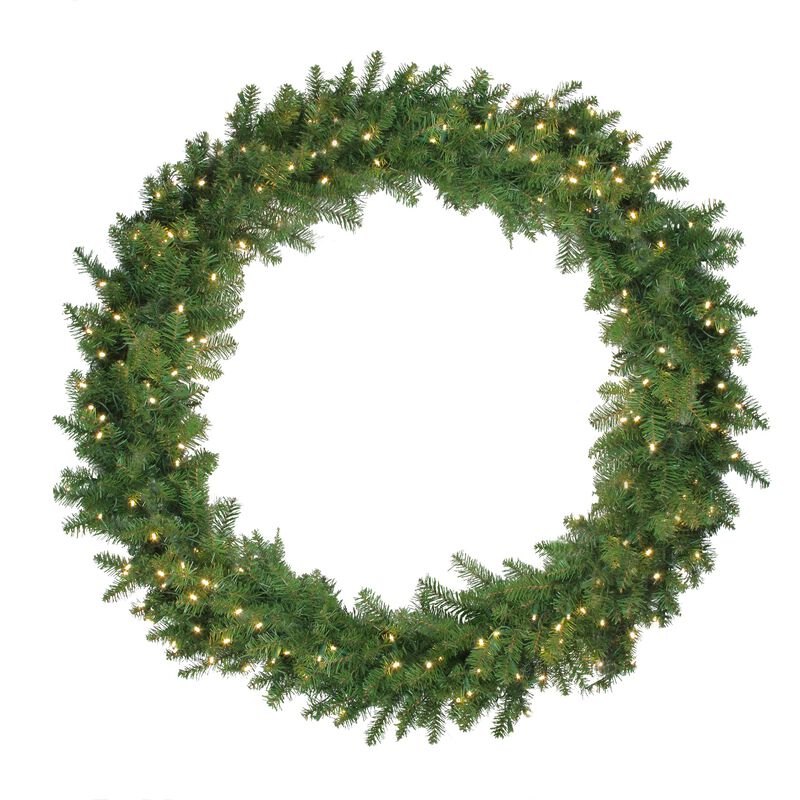 Pre-Lit Northern Pine LED Artificial Christmas Wreath - 48-Inch  Warm White Lights