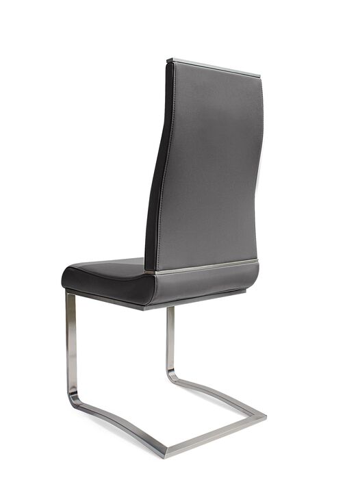 Dining Chair with Brushed Stainless Steel, Set of 2