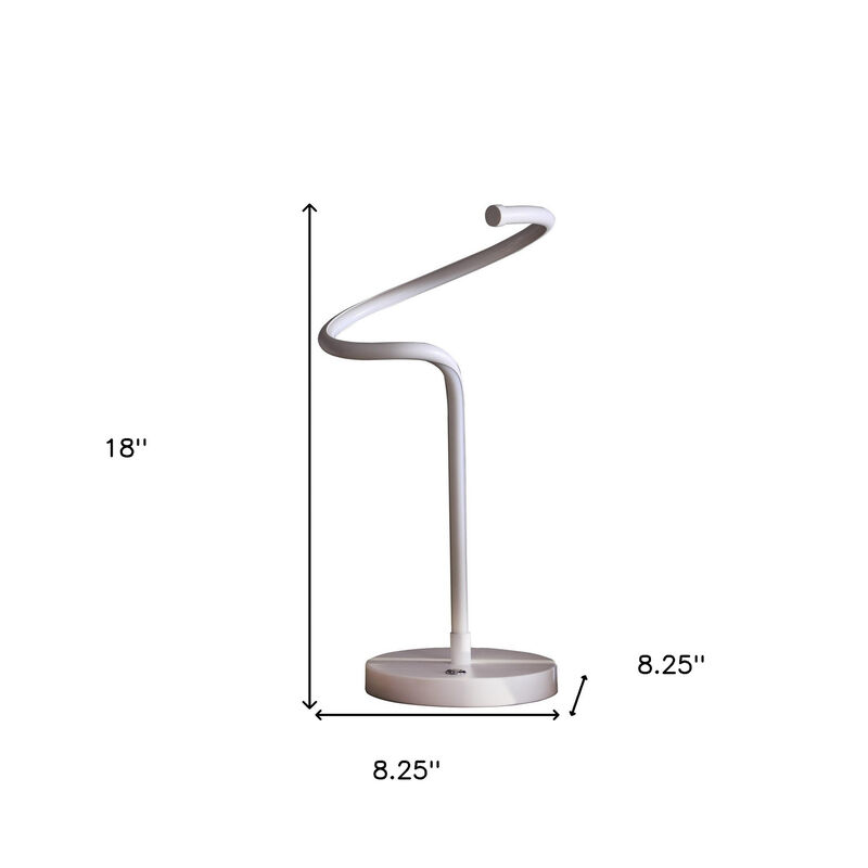Hivvago 18" White Curvy Spiral LED Table Lamp