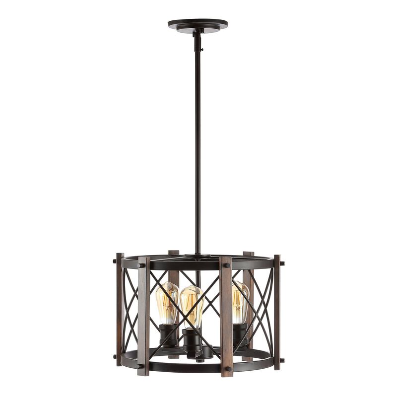 Ferme 3-Light Adjustable Iron Rustic Farmhouse LED Pendant