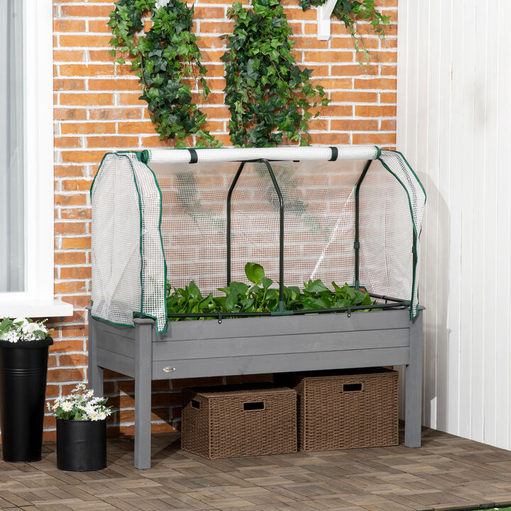 Hivvago Outdoor Raised Garden Bed with Greenhouse Cover Planter