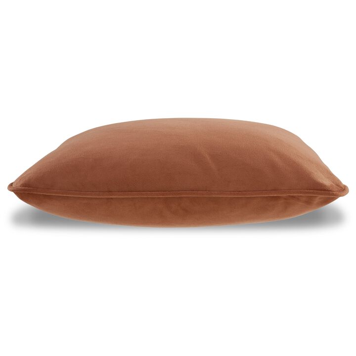 Wali Square Accent Throw Pillow, 20 Inch Feather Fill Orange Polyester - Benzara