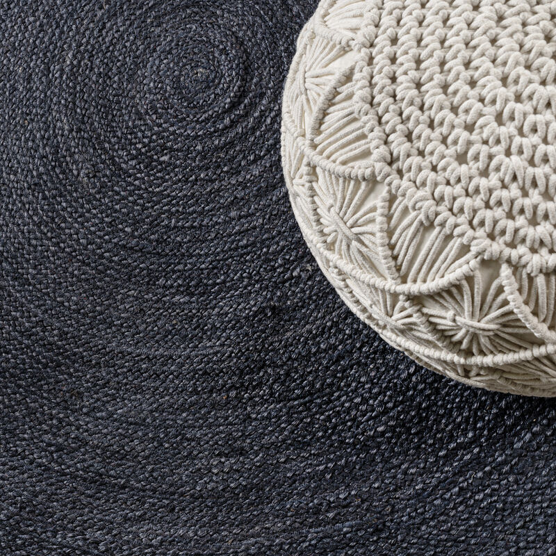 Zara Braided Coastal Cottage Round Jute Round Area Rug