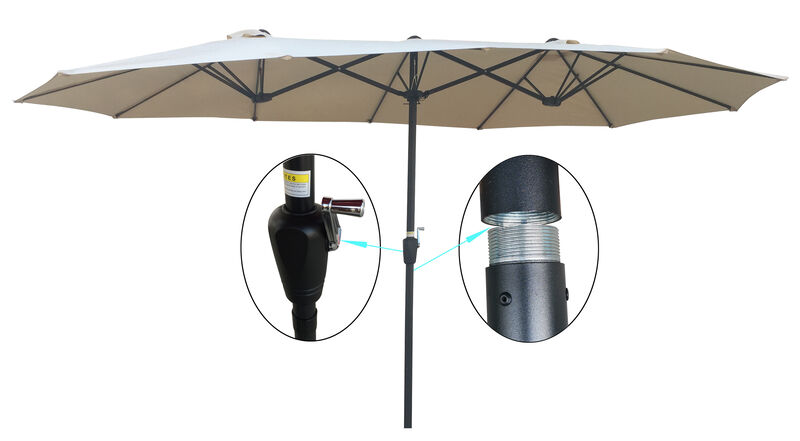 Streamdale Double-Sided Patio Umbrella 15x9FT