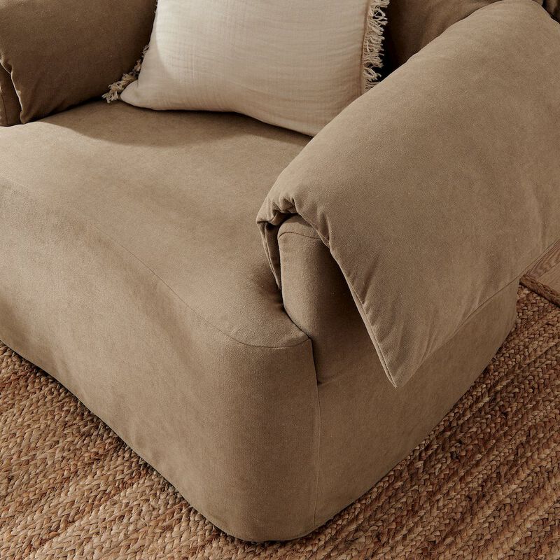 Lark Slipcovered Fabric Oversized Armchair image number 8