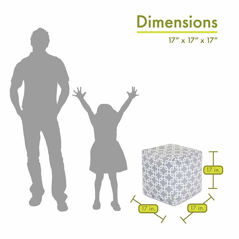 Majestic Home Goods Cube Pouf Links Gray