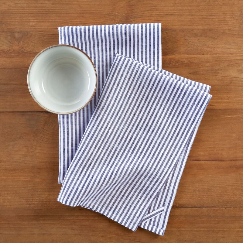 Linen Kitchen Towels - Narrow Stripe image number 1