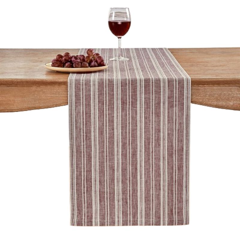 Solino Home 100% Pure Linen Table Runner - Chelsea Stripe