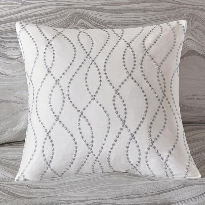 Belen Kox White Metallic Jacquard Comforter Set, Belen Kox
