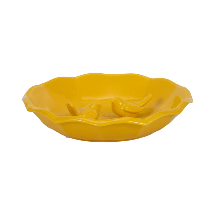 Stoneware Flower Bird Bath