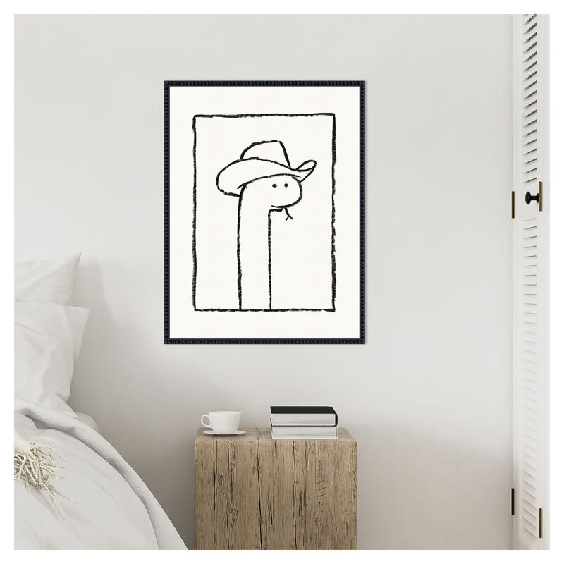 Squiggles the Snake In a Stetson by Anyone Can Yeehaw Framed Canvas Wall Art image number 5