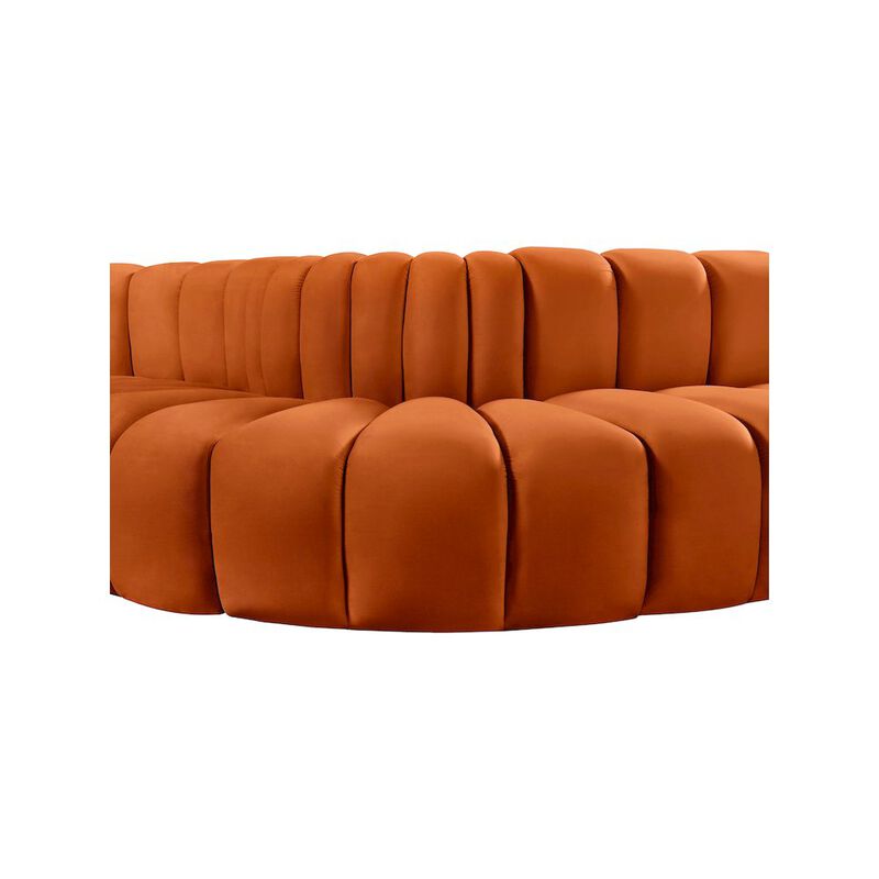 Meridian Furniture Arc Cognac Velvet Modular Sofa