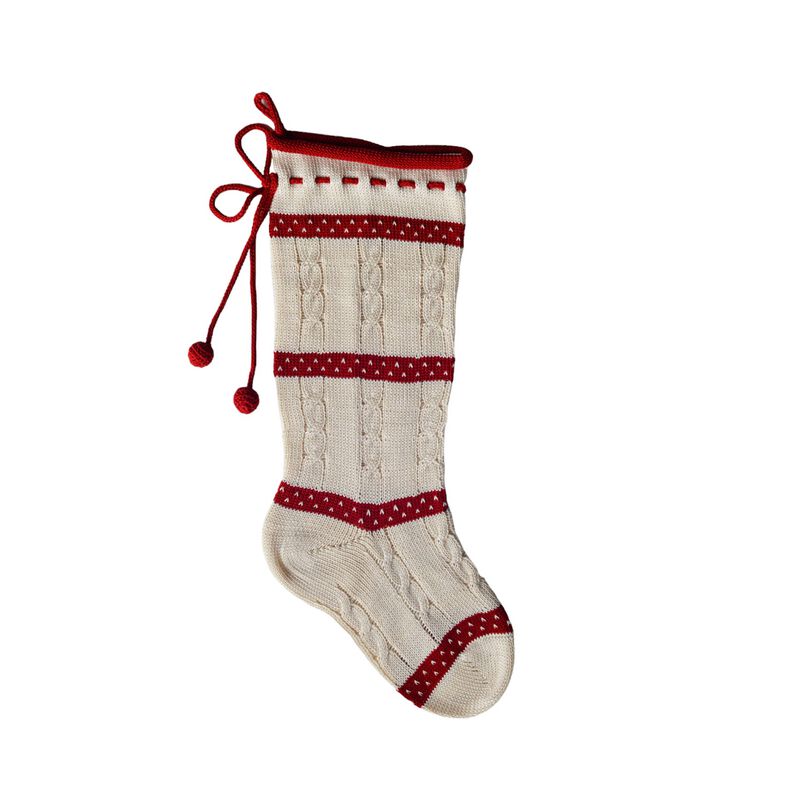 Cable-Knit Stocking with Laced Top image number 0
