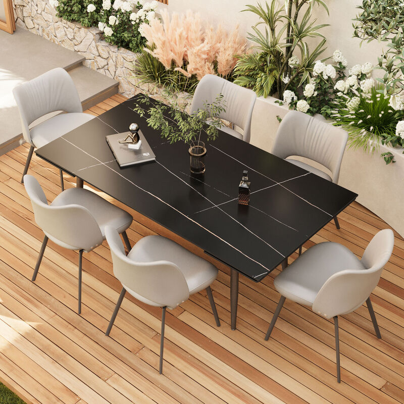 Extendable dining table, seats 6&ndash;10, 62&ndash;94"