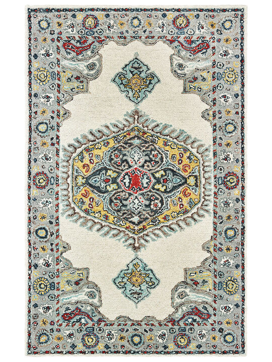 Zahra 3'6" x 5'6" Ivory Rug