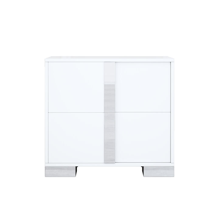 Streamdale Elegant 2-Drawer Nightstand in White for Versatile Storage