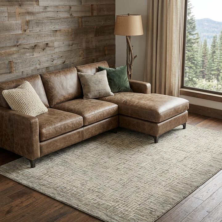 HomeRoots Wool Abstract Area Rug