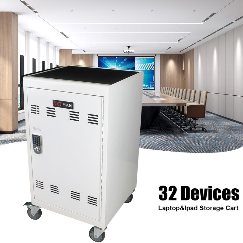 Streamdale 30-Device Charging Cart with Lock (White)