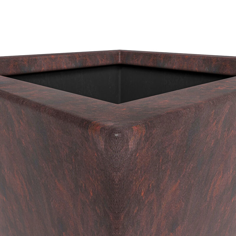 Leisuremod Serene Series Fiberstone and MgO Clay Square 21" Planter