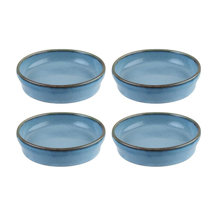 Sky dia.4" h:1" 1 oz. Round Blue Porcelain Bowl (Set of 4)