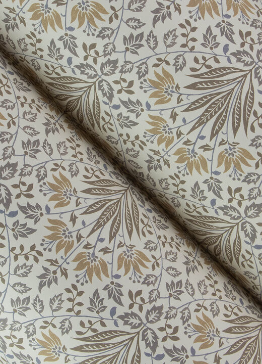 Woodbury Brown Floral Damask Wallpaper