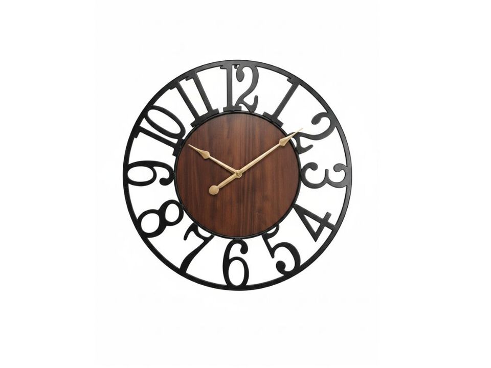 Wood Farmhouse Completely Wall Clock 24 Inch Silent Non Ticking Battery Operated