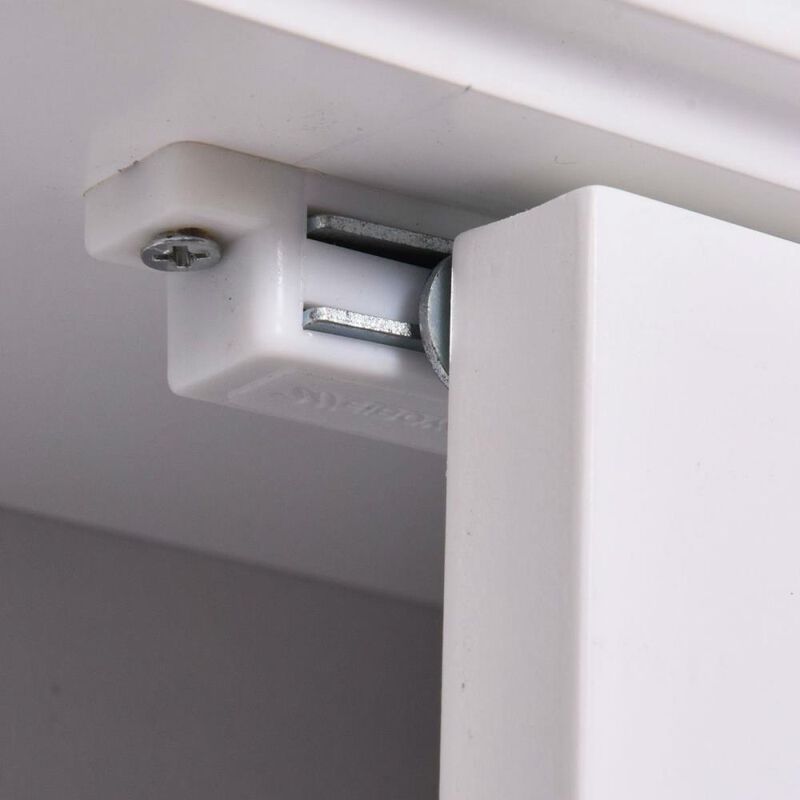 Hivvago Simple Bathroom Mirror Wall Cabinet in White Wood Finish 23 x 22 inch