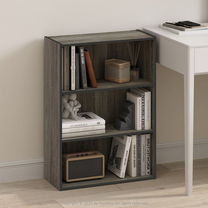 Simple Open Shelf, Bookcases, 3-Tier, French Oak