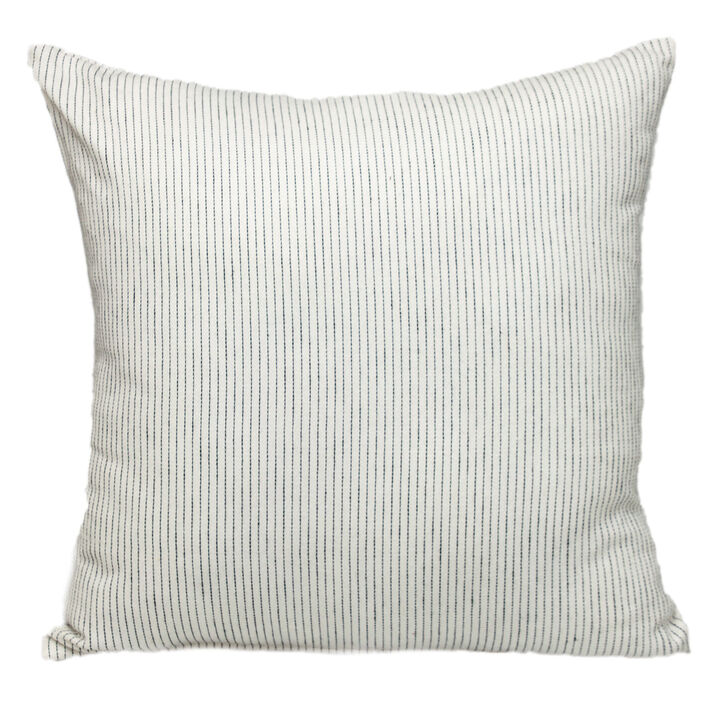 HomeRoots 20" Brown and White Striped Cotton Throw Pillow