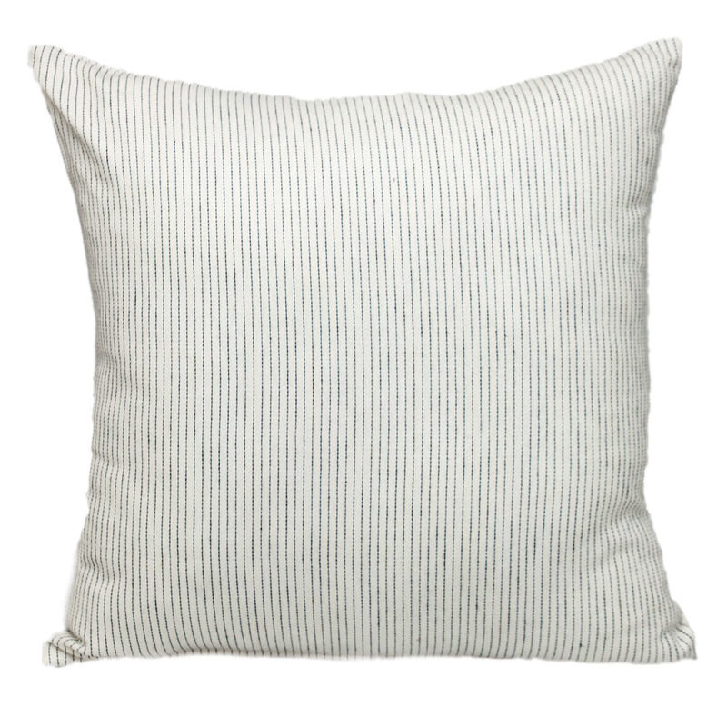 HomeRoots 20" Brown and White Striped Cotton Throw Pillow image number 0