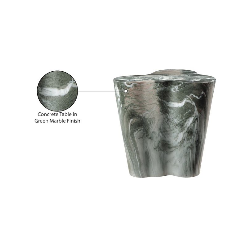 Meridian Furniture Monza Green Marble Finish Concrete End Table