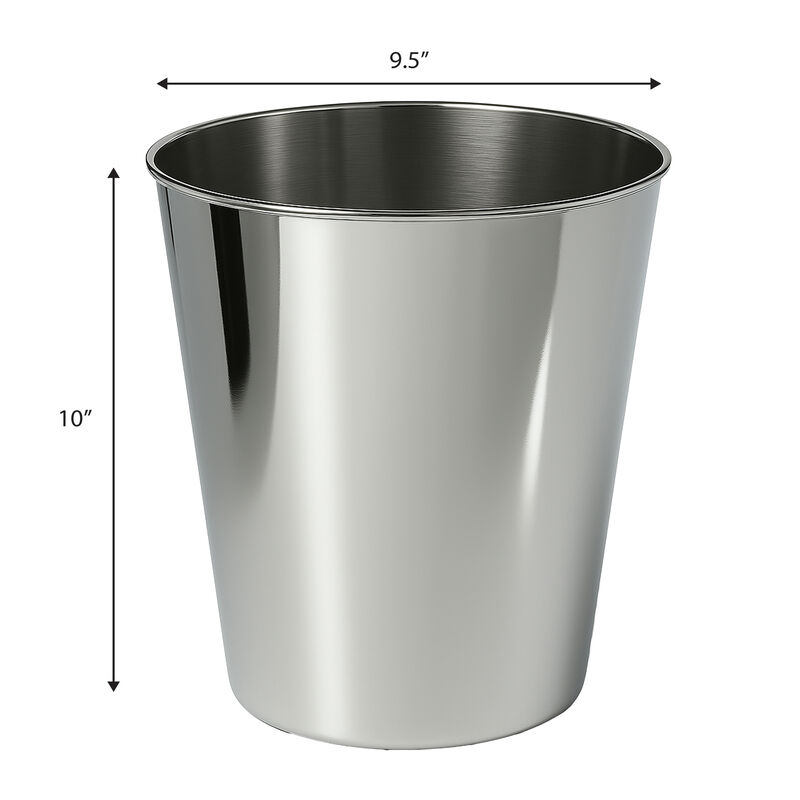 Remi Modern Classic Textured Steel 2-Gallon Wastebasket
