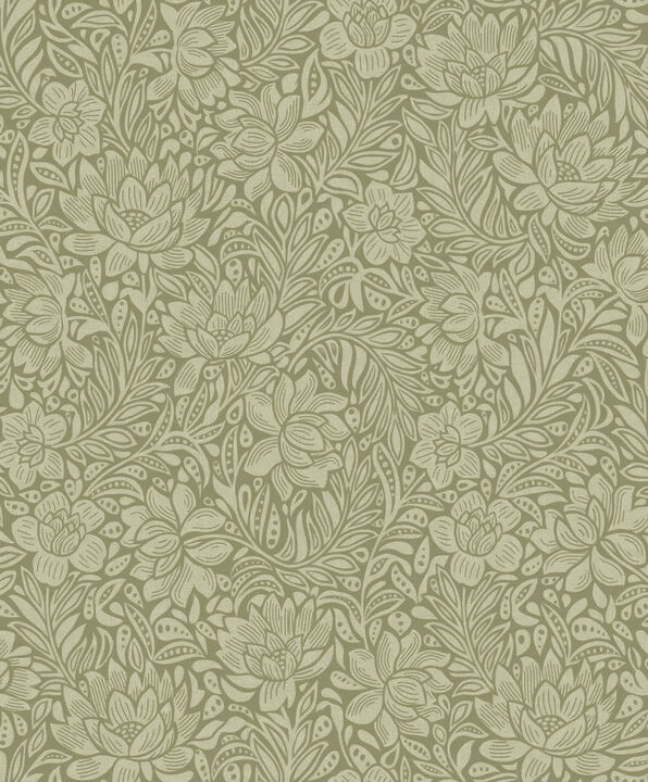 Zahara Olive Floral Wallpaper