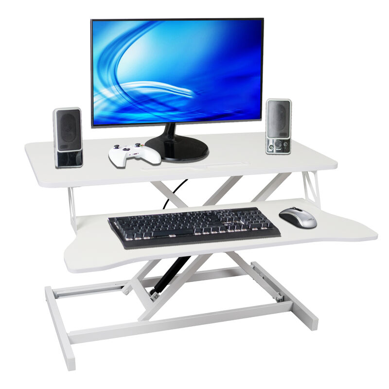 GOODSILO Ergonomic Adjustable Height Standing Desk Converter with Keyboard Tray for Home Office Workstations and Computer Monitors image number 0