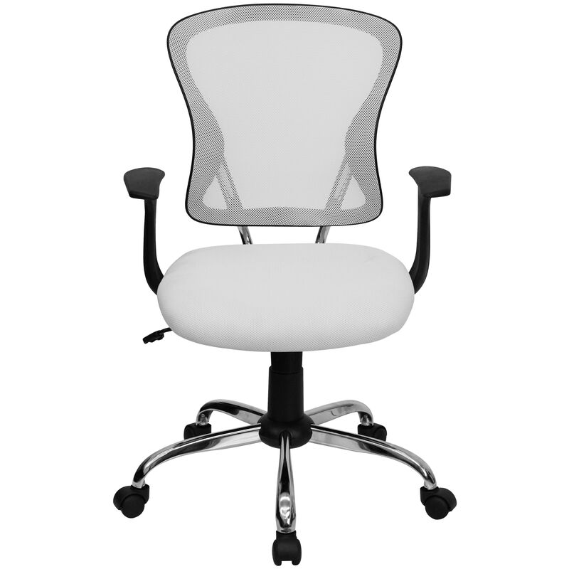 Alfred Mid-Back Dark Gray Mesh Swivel Task Office Chair with Chrome Base and Arms image number 9