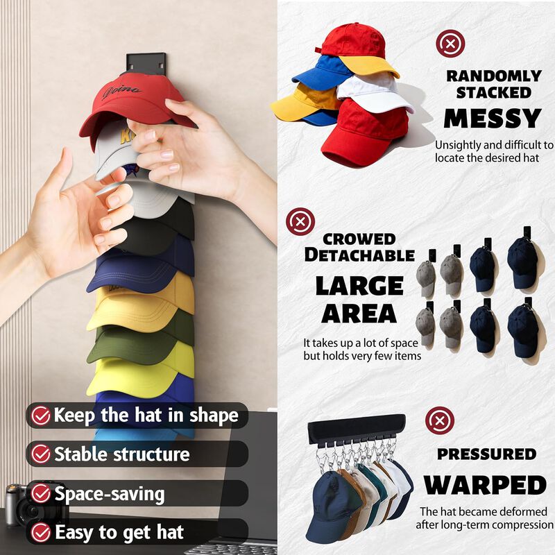 2 Pack Baseball Hat Organizer Hold up to 20 Caps image number 3