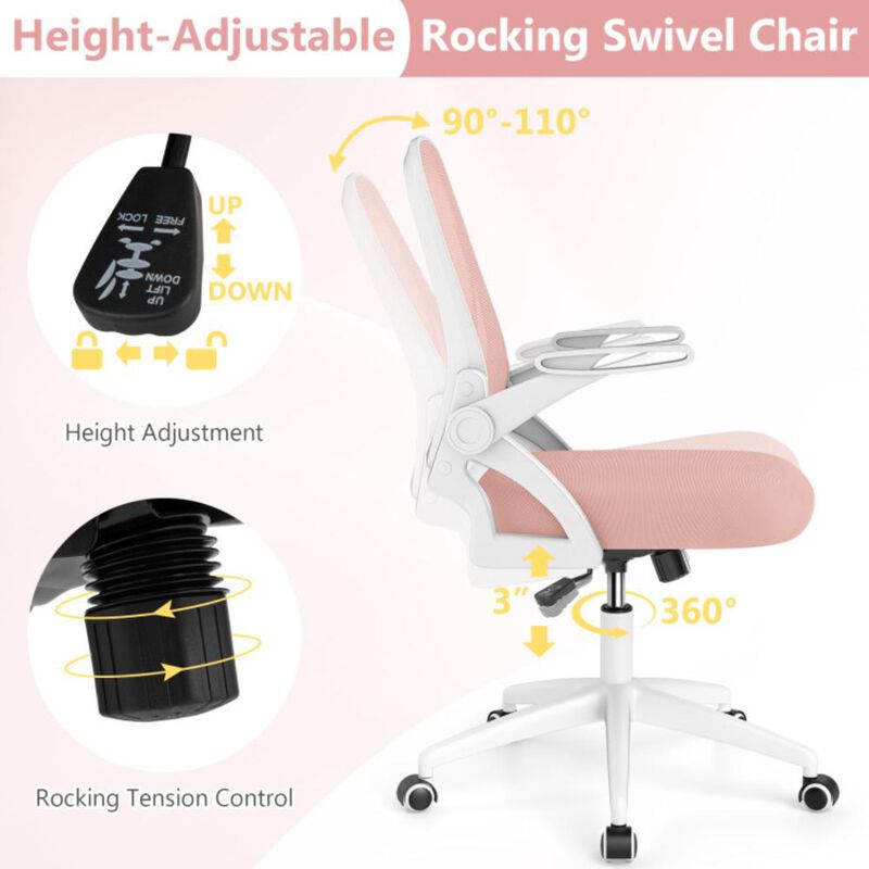 Hivvago Ergonomic Computer Desk Chair with Lumbar Support and Flip-up Arms