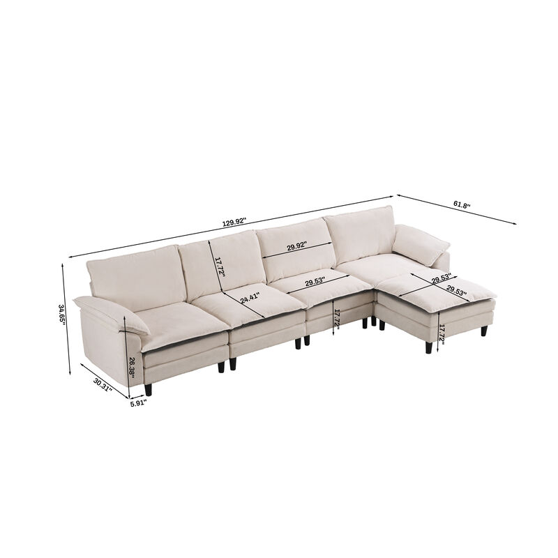 Joxtpu L Shaped Cloud Sofa image number 6