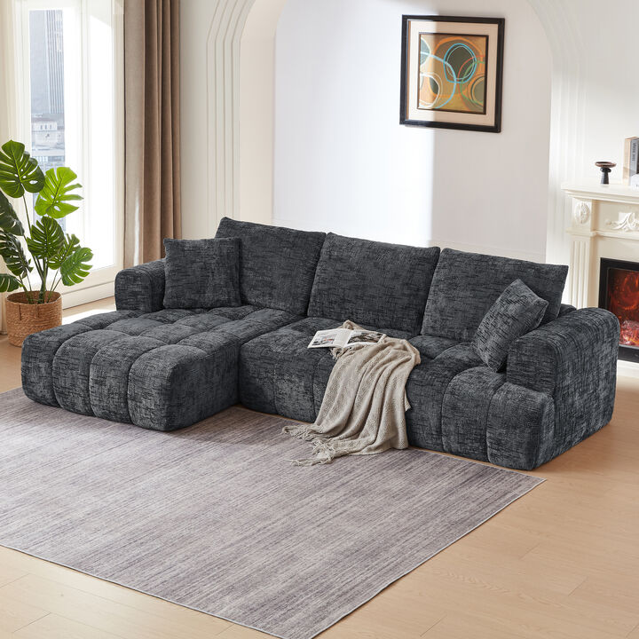 Criki Chenille L-Shape Sectional Sofa