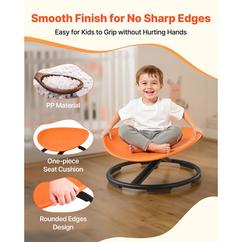 Kids Swivel Chair 220 LBS Capacity Sensory Spinning Seat with Base image number 4