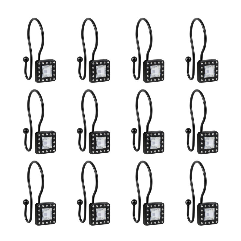 Metal Double Shower Curtain Hooks, Set of 12 image number 3