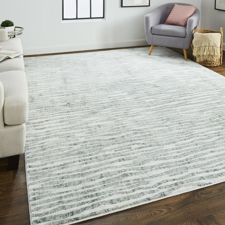 Atwell 3218F Gray/Green/Ivory 3' x 8' Rug