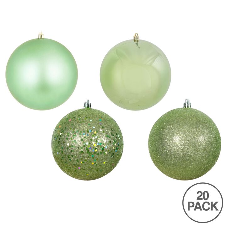 Vickerman 2.75" Celadon 4-Finish Ball Ornament Assortment, 20 per Box