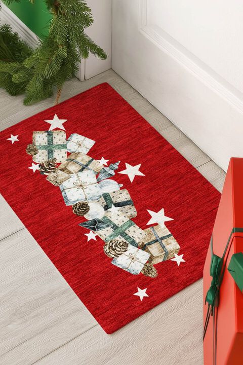 Merry & Bright MY27 Red 3' x 5' Rug